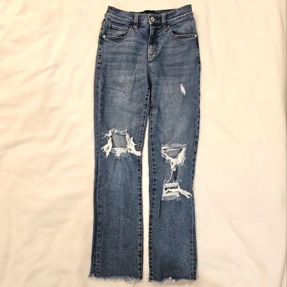KENDALL + KYLIE Straight Leg Blue Jeans - Picture 3 of 7